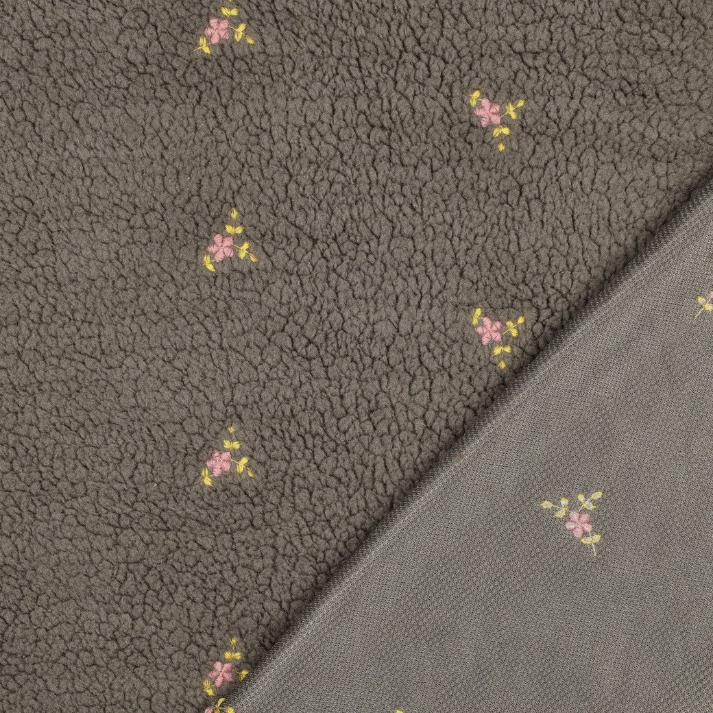 Teddy Fleece "Blümchen" Grau
