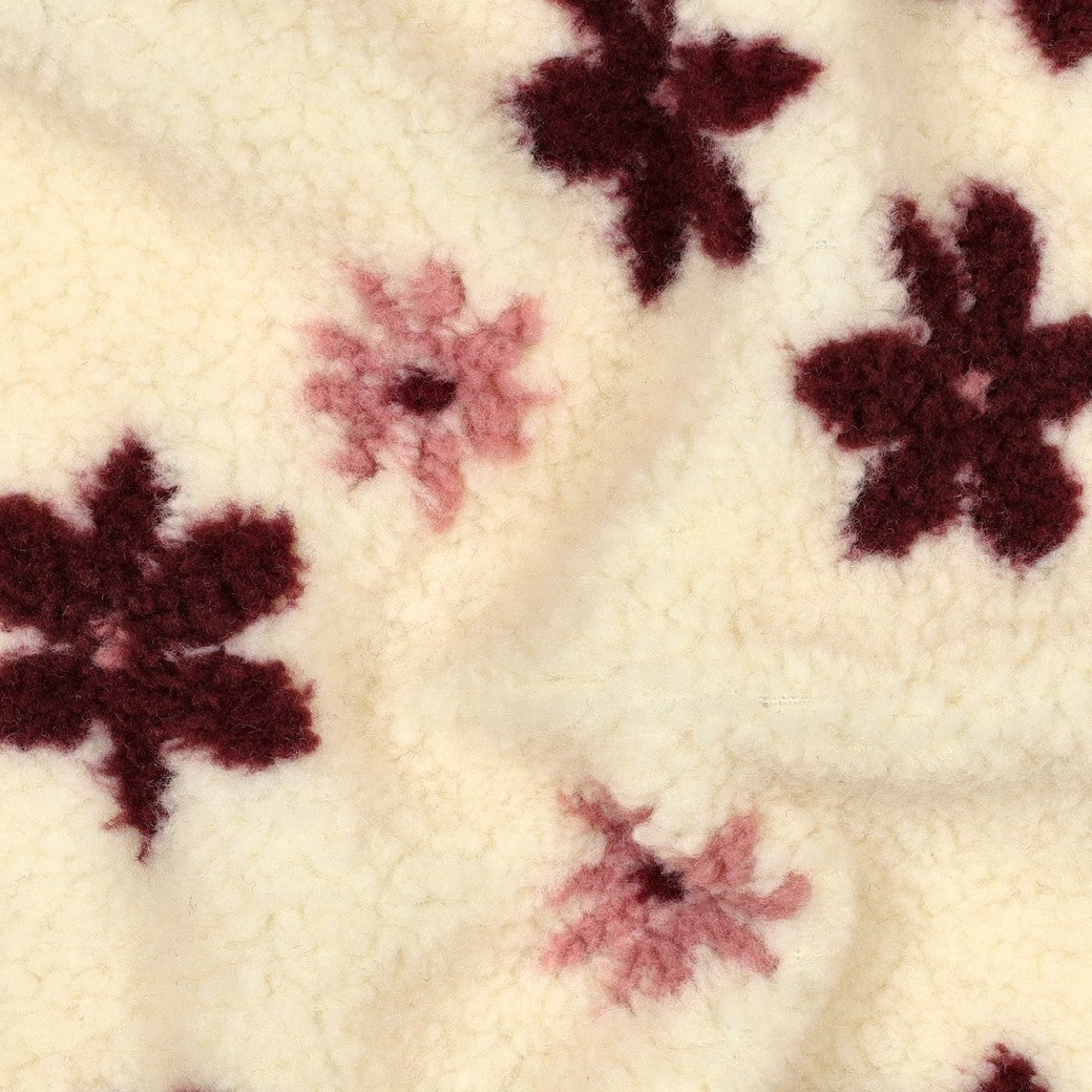 Teddy Fleece "Blumen" Off White