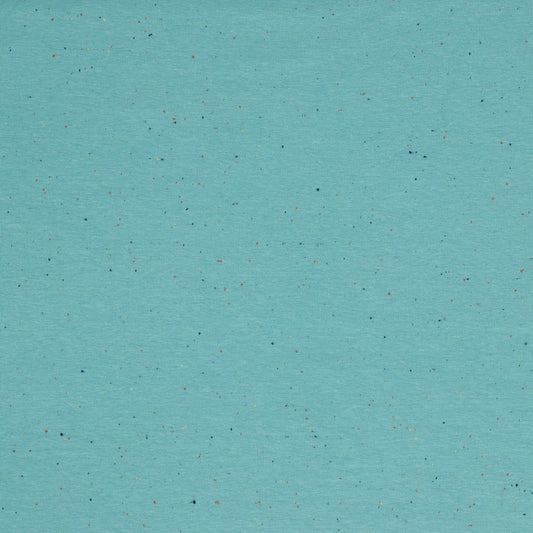 Sweat, Baumwolle, angeraut, meliert, türkis