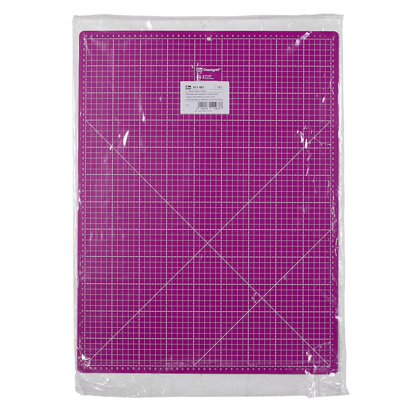 Schneideunterlage cm/inch-Einteilung, 45x60cm, pink