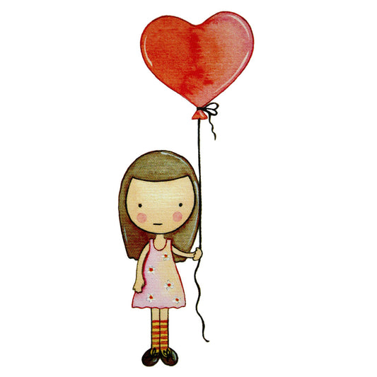 Bügelmotiv Mädchen mit Ballon