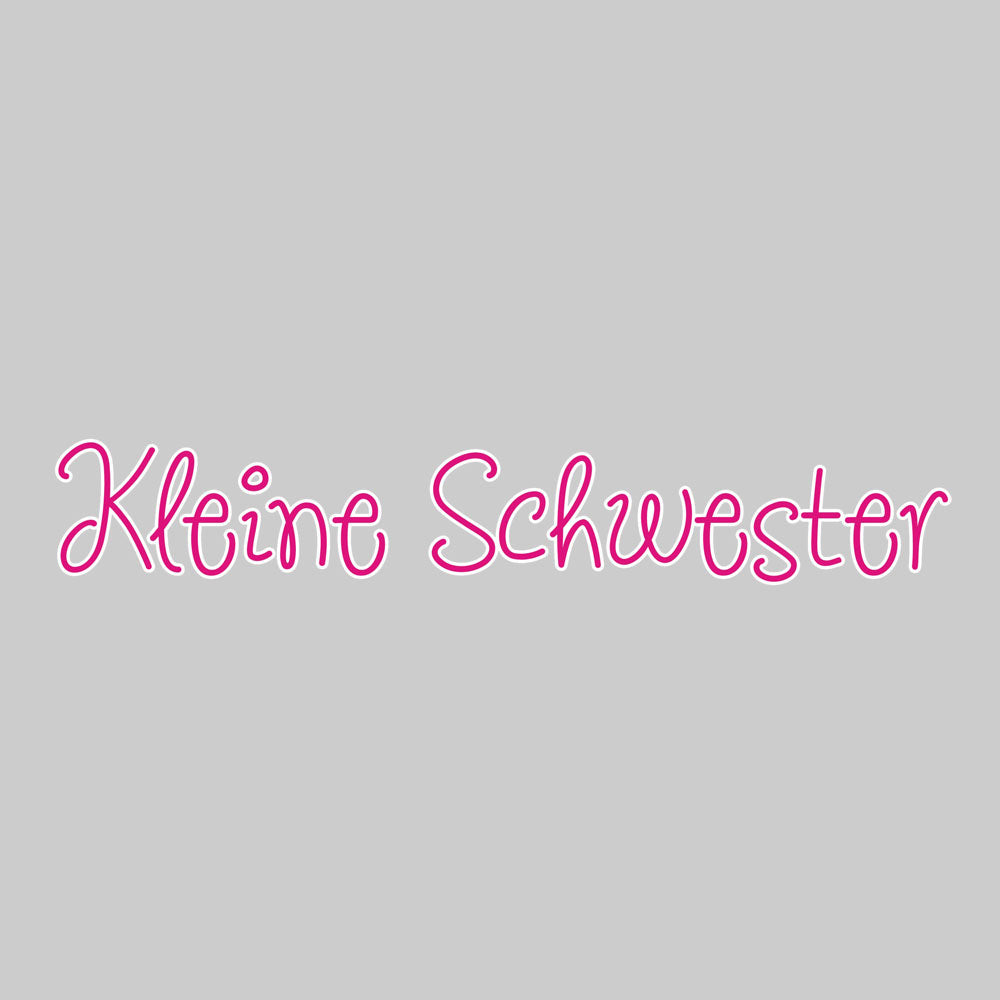 Bügelmotiv Schriftzug “Kleine Schwester” pink