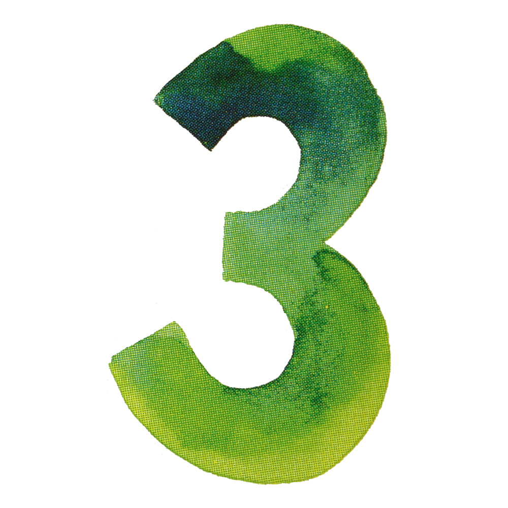 Bügelmotiv Zahl “3” grün
