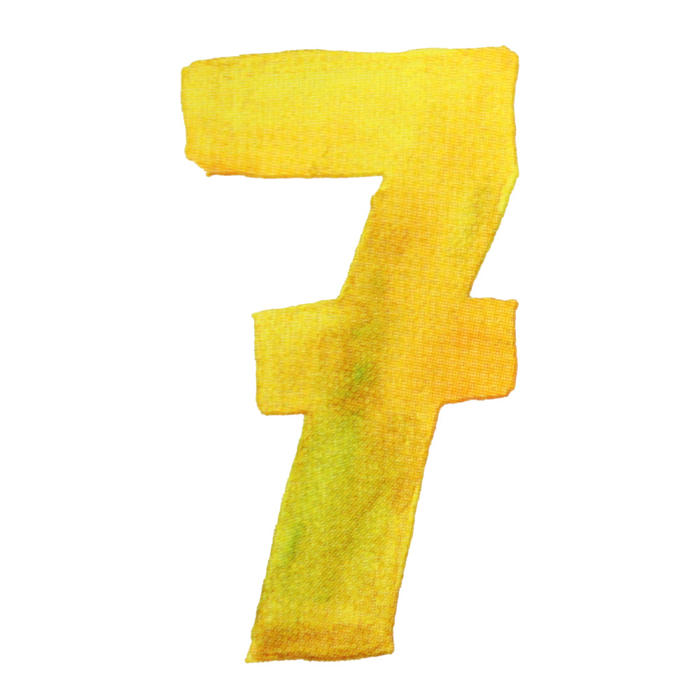 Bügelmotiv Zahl “7” gelb