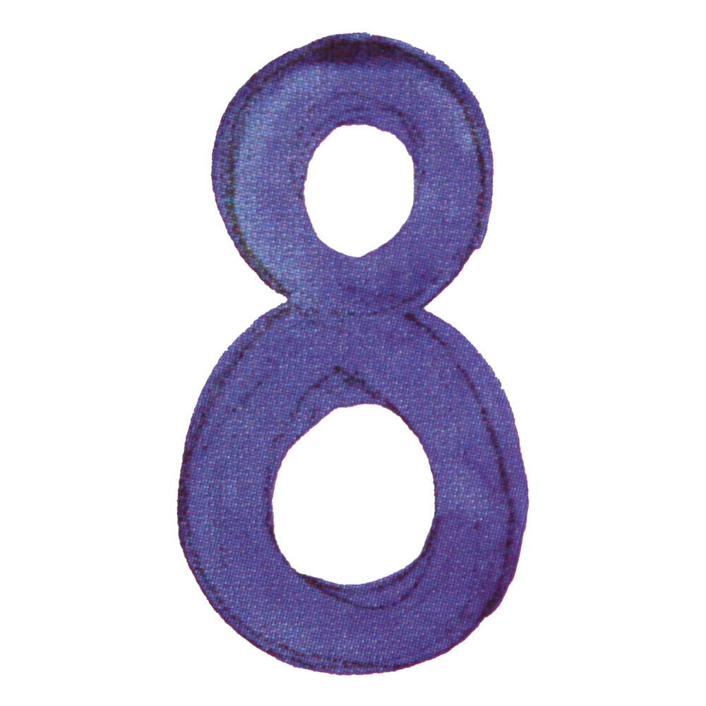 Bügelmotiv Zahl “8” blaulila
