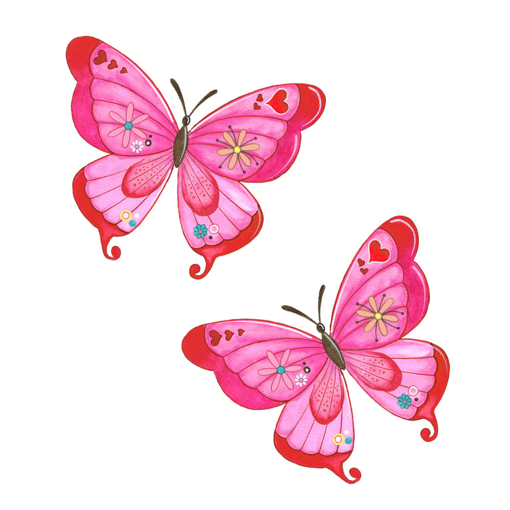 Bügelmotive-Set Schmetterlinge Pink Mini 2x