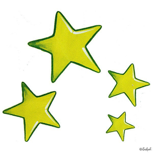 Bügelmotive-Set Sterne grün 4x