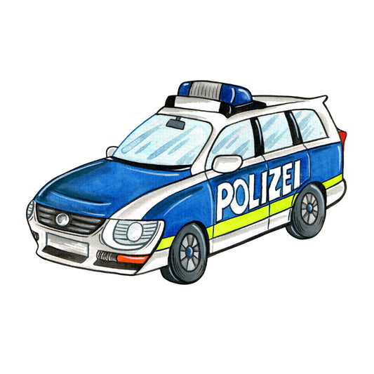 Bügelmotiv Polizeiauto