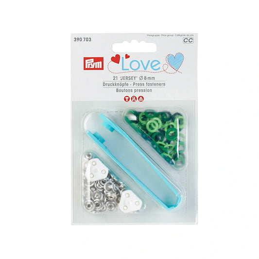 Druckknöpfe Jersey, Prym Love, 8mm, grün
