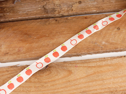 Webband Äpfel, beige