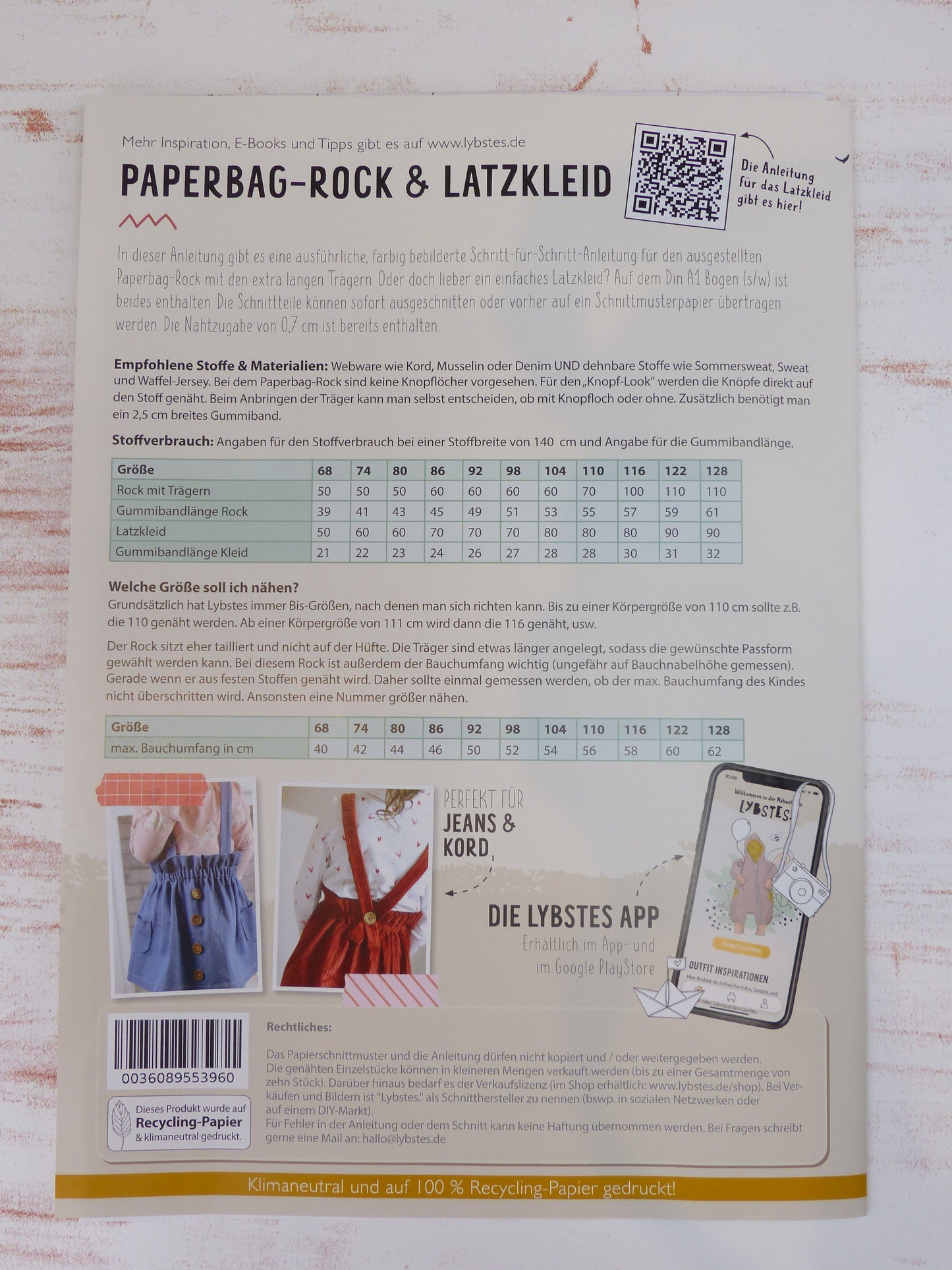 "Paperbag-Rock" von Lybstes (Gr.68-128)
