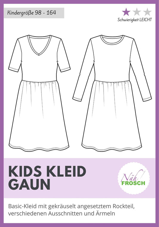 Schnittmuster GAUN Kinder Kleid by Nähfrosch