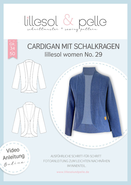 Papierschnittmuster lillesol women No.29 Cardigan mit Schalkragen