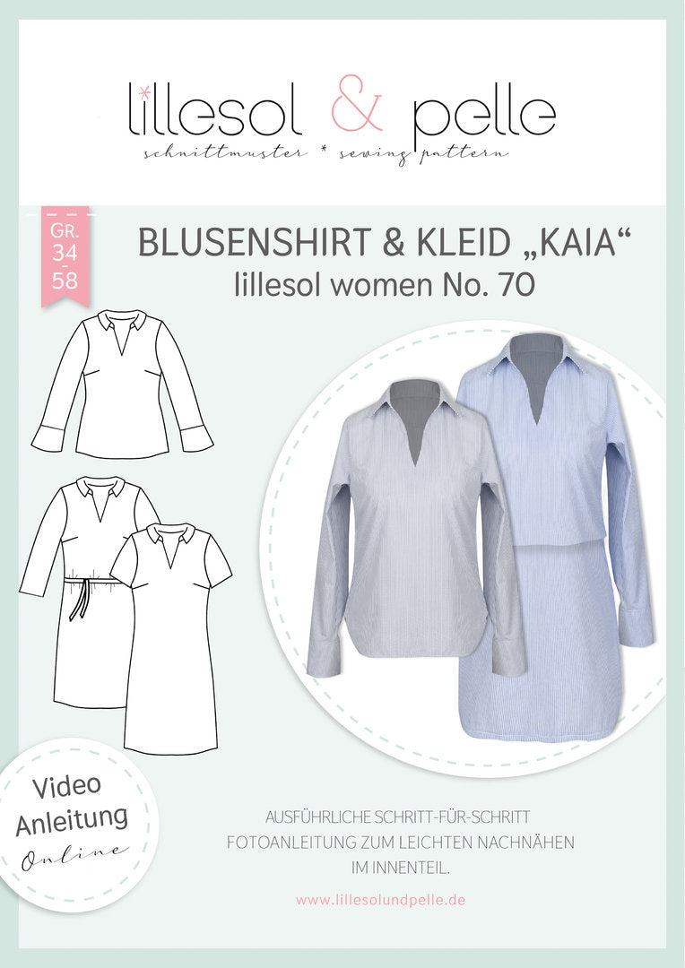 Papierschnittmuster lillesol women No.70 Blusenshirt & Kleid "Kaia"