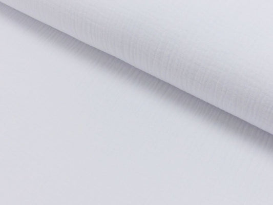 Double Gauze, Musselin, uni- Weiß