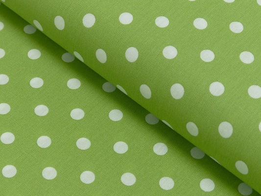 Baumwolle, Webware, lime, Punkte, 7 mm