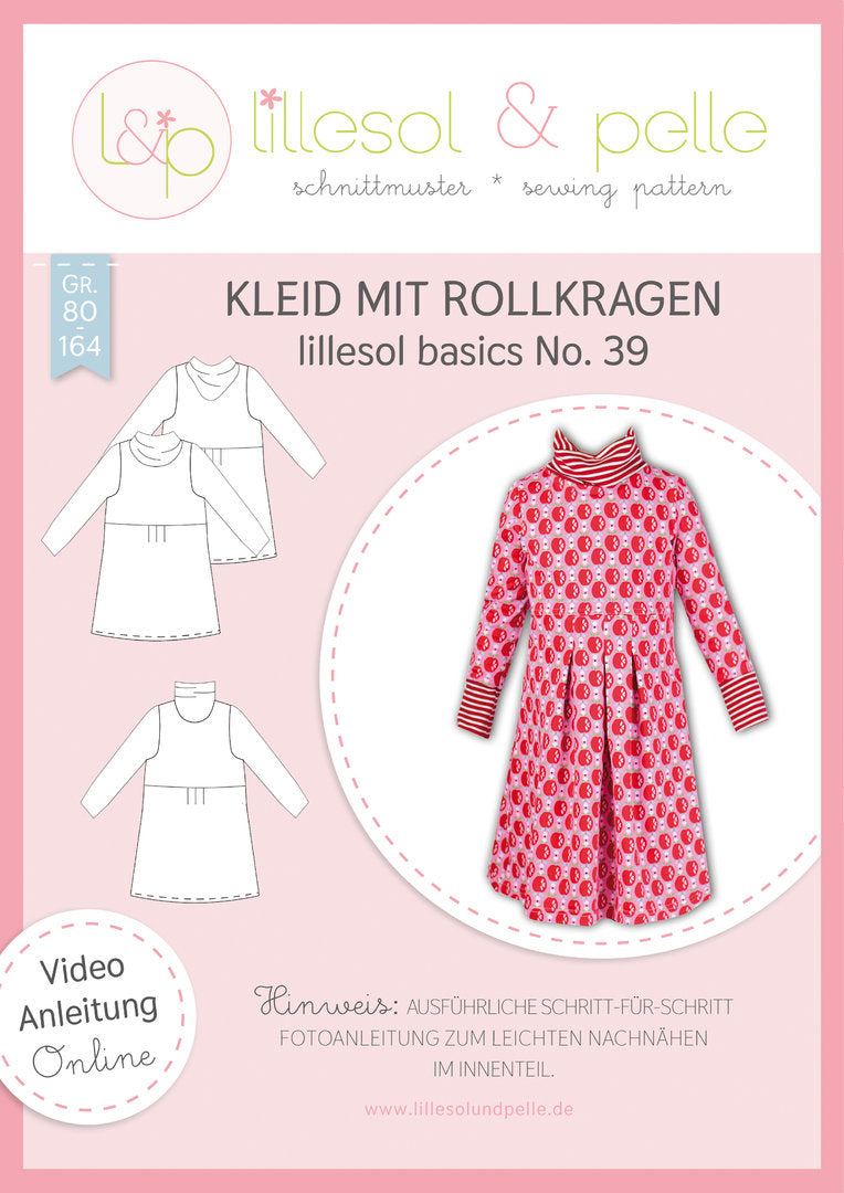 Papierschnittmuster lillesol basics No.39 Kleid mit Rollkragen