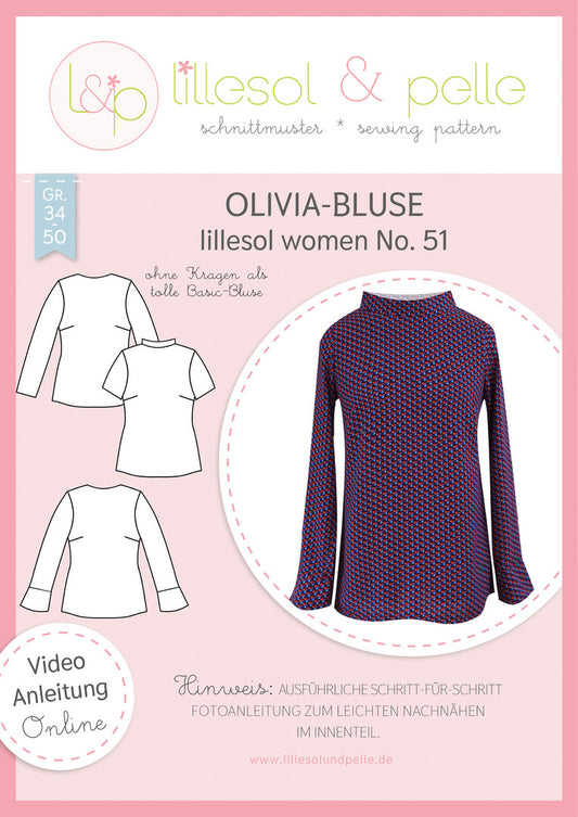 Papierschnittmuster lillesol women No.51 Olivia-Bluse