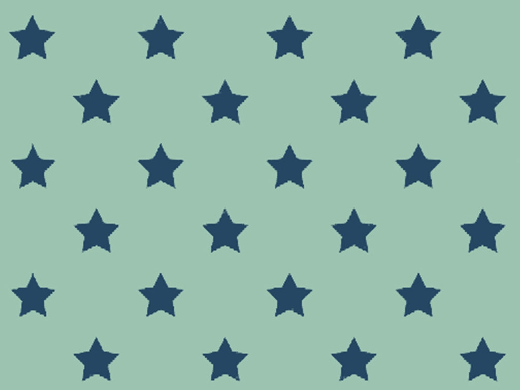 Jersey Baumwolle, Sterne und Streifen,dunkelblau, mint